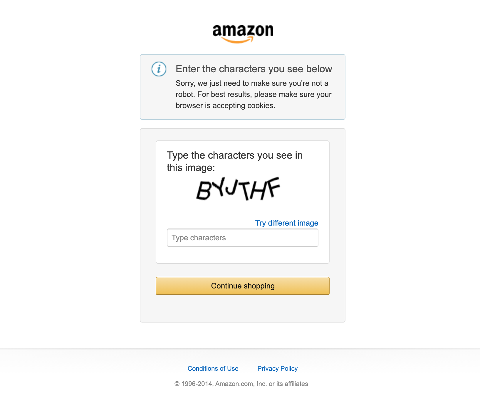 Amazon robot check page